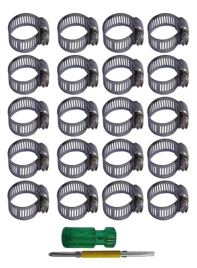 ES EKSAFAR ESEKSAFAR S S Hose Clamp (Hose clamp 1" 20pc with 2in1 Screwdriver 1pc, 1"inch) - Image 1